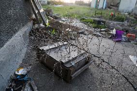 Aftermath of Russian occupation of Maksymivka village in Mykolaiv region