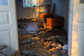 Aftermath of Russian occupation of Maksymivka village in Mykolaiv region