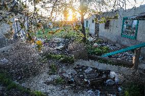 Aftermath of Russian occupation of Maksymivka village in Mykolaiv region