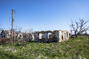 Aftermath of Russian occupation of Maksymivka village in Mykolaiv region