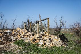 Aftermath of Russian occupation of Maksymivka village in Mykolaiv region