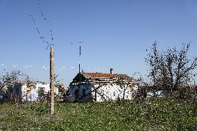 Aftermath of Russian occupation of Maksymivka village in Mykolaiv region