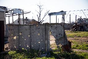 Aftermath of Russian occupation of Maksymivka village in Mykolaiv region
