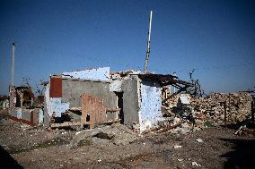 Aftermath of Russian occupation of Maksymivka village in Mykolaiv region
