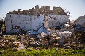 Aftermath of Russian occupation of Maksymivka village in Mykolaiv region