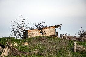 Aftermath of Russian occupation of Maksymivka village in Mykolaiv region