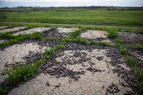 Aftermath of Russian occupation of Maksymivka village in Mykolaiv region