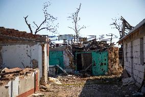 Aftermath of Russian occupation of Maksymivka village in Mykolaiv region