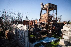 Aftermath of Russian occupation of Maksymivka village in Mykolaiv region