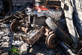 Aftermath of Russian occupation of Maksymivka village in Mykolaiv region