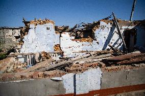 Aftermath of Russian occupation of Maksymivka village in Mykolaiv region
