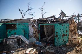 Aftermath of Russian occupation of Maksymivka village in Mykolaiv region