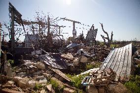 Aftermath of Russian occupation of Maksymivka village in Mykolaiv region