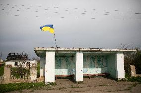 Aftermath of Russian occupation of Maksymivka village in Mykolaiv region