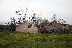 Aftermath of Russian occupation of Maksymivka village in Mykolaiv region