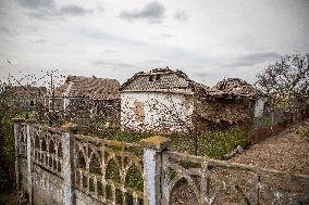 Aftermath of Russian occupation of Maksymivka village in Mykolaiv region
