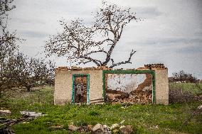 Aftermath of Russian occupation of Maksymivka village in Mykolaiv region