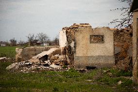 Aftermath of Russian occupation of Maksymivka village in Mykolaiv region
