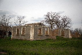 Aftermath of Russian occupation of Maksymivka village in Mykolaiv region