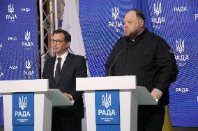 Joint briefing of Ruslan Stefanchuk and Marcos Perestrello in Kyiv