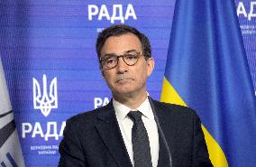 Joint briefing of Ruslan Stefanchuk and Marcos Perestrello in Kyiv