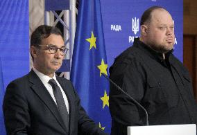 Joint briefing of Ruslan Stefanchuk and Marcos Perestrello in Kyiv