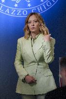 Giorgia Meloni and Turkish President Erdogan Press Conference - Rome