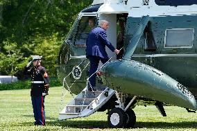 Donald Trump departs to Michigan - Washington