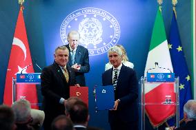 Meloni and Erdogan Hold Joint Press Conference in Rome