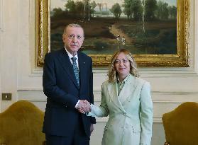 Giorgia Meloni Meets With Recep Tayyip Erdogan - Rome