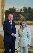 Giorgia Meloni Meets With Recep Tayyip Erdogan - Rome