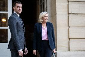 PM Meets Jordan Bardella and Marine Le Pen - Paris