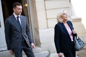PM Meets Jordan Bardella and Marine Le Pen - Paris