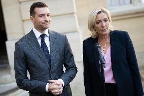 PM Meets Jordan Bardella and Marine Le Pen - Paris