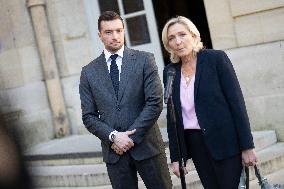 PM Meets Jordan Bardella and Marine Le Pen - Paris