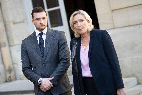 PM Meets Jordan Bardella and Marine Le Pen - Paris
