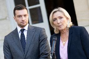 PM Meets Jordan Bardella and Marine Le Pen - Paris