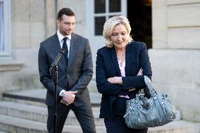 PM Meets Jordan Bardella and Marine Le Pen - Paris