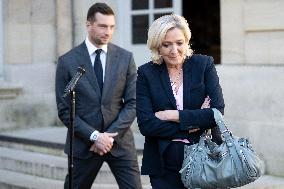 PM Meets Jordan Bardella and Marine Le Pen - Paris