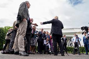 Peter Navarro Speaks to Reporters Outside the White House