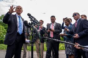 Peter Navarro Speaks to Reporters Outside the White House