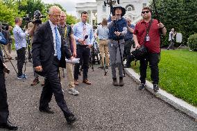 Peter Navarro Speaks to Reporters Outside the White House