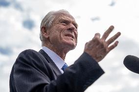 Peter Navarro Speaks to Reporters Outside the White House