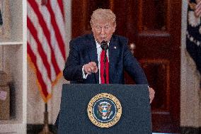 U.S. President Donald Trump Gives Remarks on Investing in America