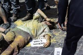 Extinction Rebellion Activists At Ministry of Justice - Rome