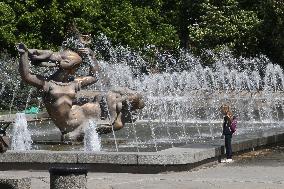 Fountains spring to life in Dnipro