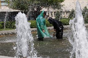 Fountains spring to life in Dnipro