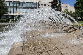 Fountains spring to life in Dnipro