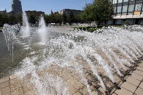 Fountains spring to life in Dnipro