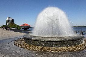 Fountains spring to life in Dnipro